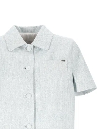 Cassell Light Blue Denim Bowling Shirt In Blue