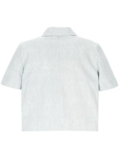 Cassell Light Blue Denim Bowling Shirt In Blue