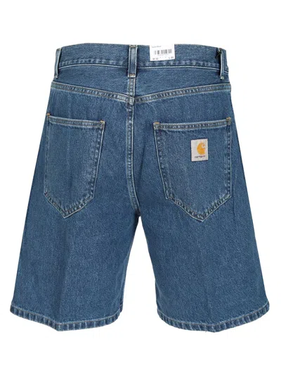 Carhartt Wip  Landon Blue Denim Shorts In Blue