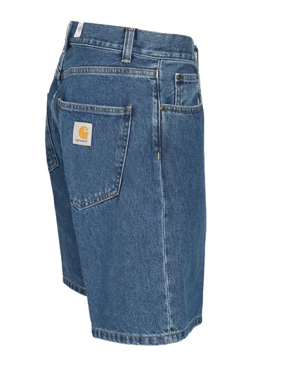 Carhartt Wip  Landon Blue Denim Shorts In Blue