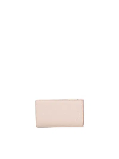 Coccinelle Metallic Soft Pink Leather Wallet In Neutral