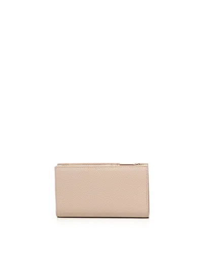 Coccinelle Metallic Soft Pink Leather Wallet In Neutral