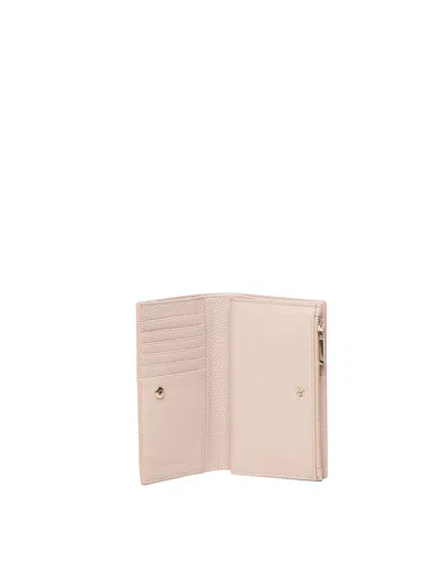Coccinelle Metallic Soft Pink Leather Wallet In Neutral