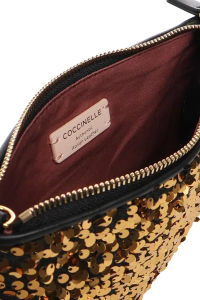 Coccinelle Pearl Sequin Gold Black Crossbody Bag