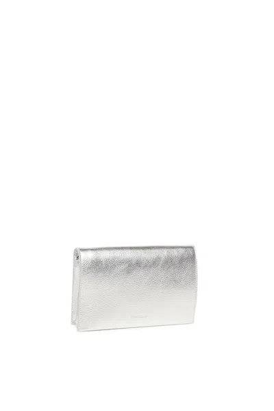 Coccinelle Silver Dandy Bag With Chain Strap