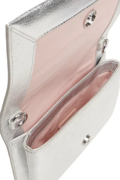 Coccinelle Silver Dandy Bag With Chain Strap