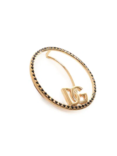Dolce & Gabbana Dg Gold Brass Ear Cuff Earrings In Gold