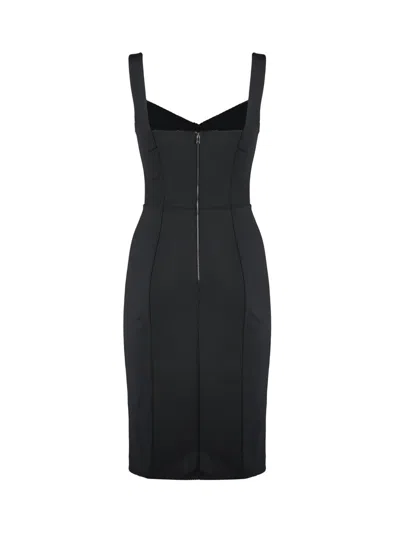 Dolce & Gabbana Midi Corsetry Powernet Lace Dress In Black