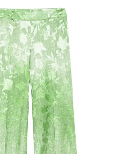 Ermanno Scervino Devorè Wide Leg Rose Trousers