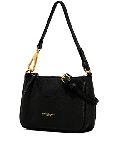 Gianni Chiarini Brooke Clutch Bag In Maxi Grain Leather In Black