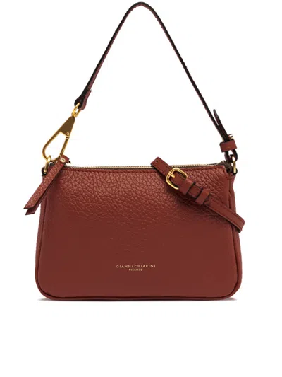 Gianni Chiarini Brooke Clutch Bag In Maxi Grain Leather In Black
