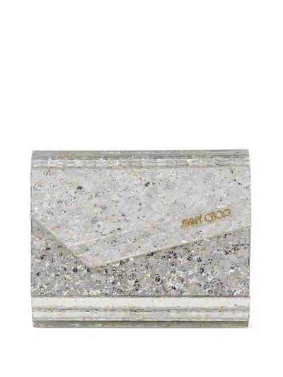 Jimmy Choo 'candy' Champagne Clutch Bag With All-over Coarse Glitter