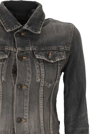 Balenciaga Dark Grey Denim Jacket With Laces