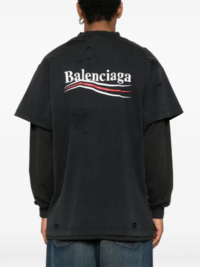 Balenciaga Women Political Campaign Cotton T-shirt