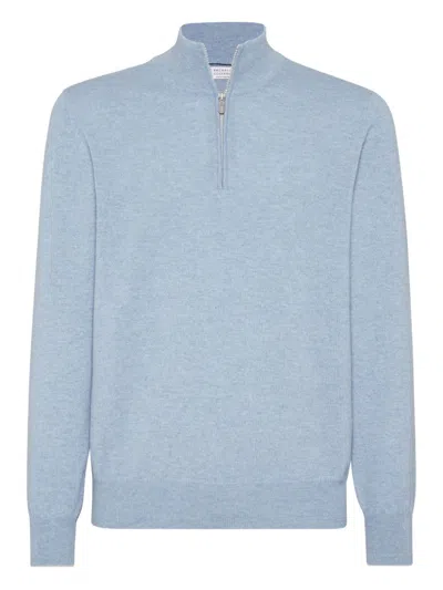 Brunello Cucinelli Cashmere Sweater In Blue