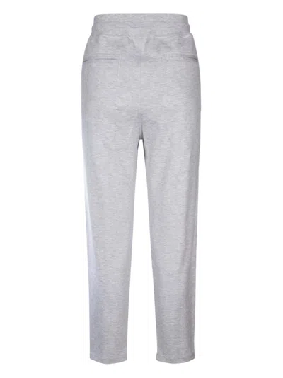 Brunello Cucinelli Light Grey Cotton Blend Sweatpants