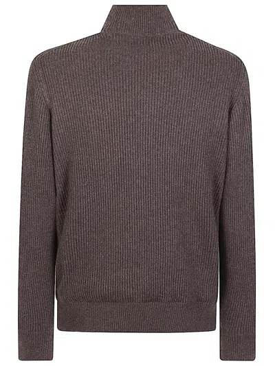 Brunello Cucinelli Bomber Jacket In Leather And Cashmere In Multi