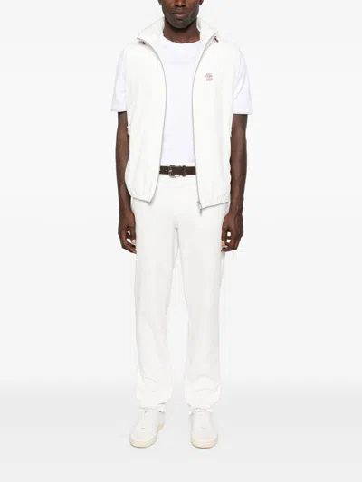 Brunello Cucinelli Men Cotton Jersey Crew-neck T-shirt With Logo And Faux-layering