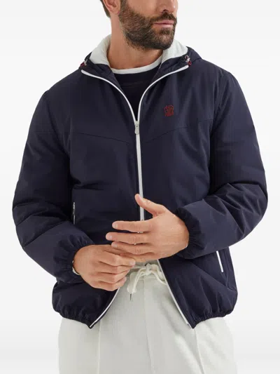 Brunello Cucinelli Blue Nylon Blouson Jacket