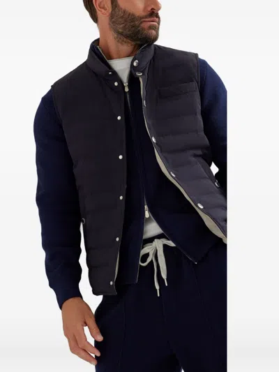 Brunello Cucinelli Quilted High Neck Sleeveless Jacket