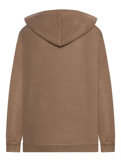 Brunello Cucinelli Women Cotton And Silk Blend Hoodie In Brown