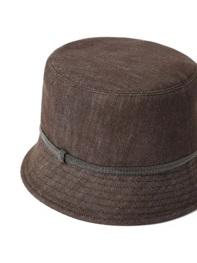 Brunello Cucinelli Women Cotton Bucket Hat In Brown