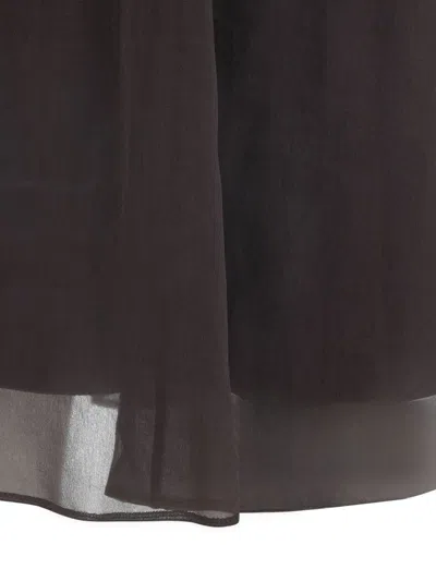Brunello Cucinelli Women Brown Crispy Silk Circle Skirt In Brown