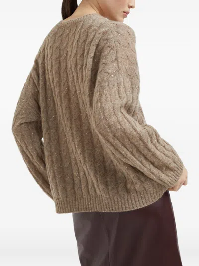Brunello Cucinelli Dazzling Cable Sweatshirt