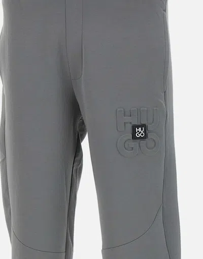 Hugo Boss Hugo Debospant Black Stretch Joggers In Gray
