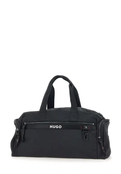Hugo Boss Logo-strap Holdall With Contrast Branding In Black