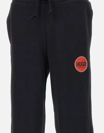 Hugo Boss Hugo Dusufem Black Cotton Jogger Pant In Black
