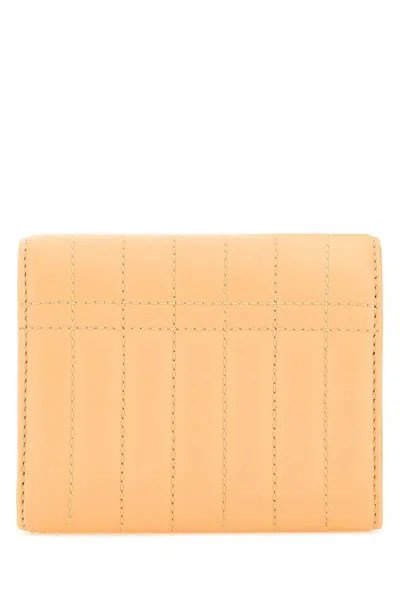 Burberry Women Peach Leather Small Lola Wallet In Brown