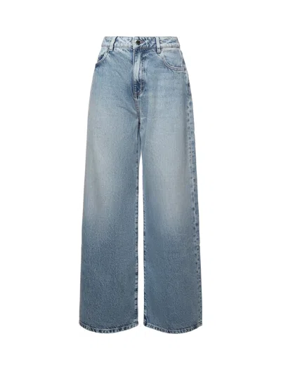 Icon Denim Debby Wide Leg Blue Jeans In Blue