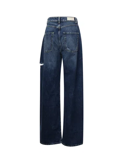 Icon Denim Poppy Wide Leg Dark Denim Jeans In Blue