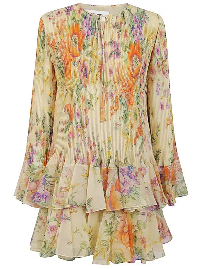 Celine Women Printed Silk Mini Dress In Multi