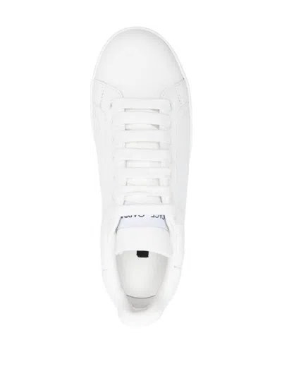 Dolce & Gabbana White Calfskin Portofino Sneakers