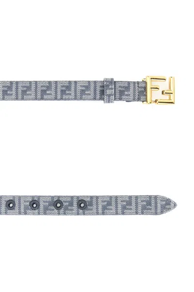 Fendi Women Embroidered Denim Ff Belt