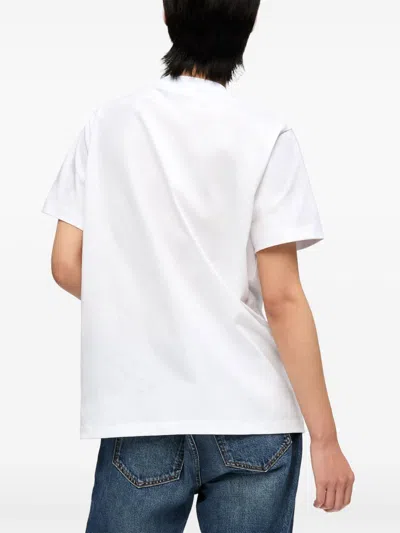 Ganni Women Teddy Organic Cotton T-shirt In White