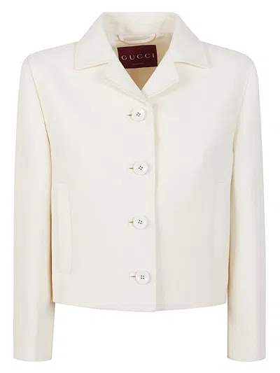 Gucci Wool And Silk Crepe Blazer With Notched Collar