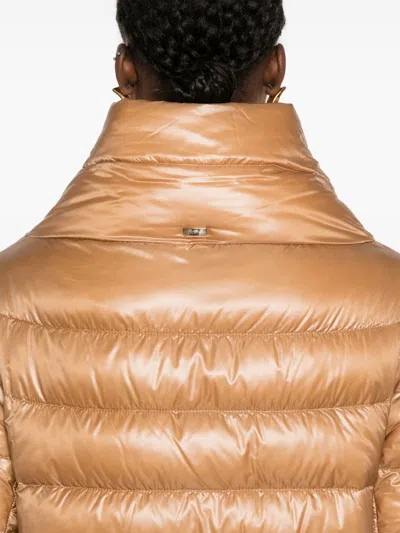 Herno Women Aminta Nylon Cape In Brown