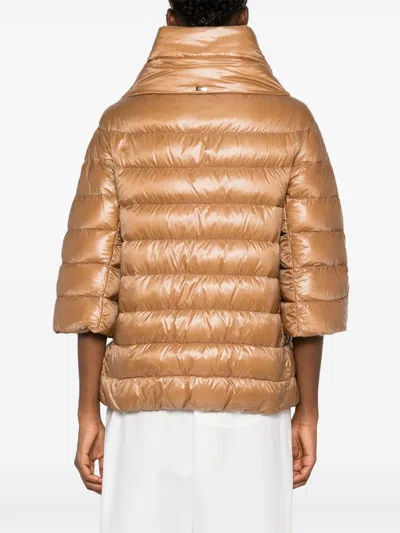 Herno Women Aminta Nylon Cape In Brown