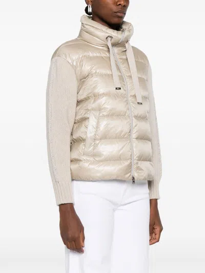 Herno Puffer Jackets Featuring Drawstring Accents In White