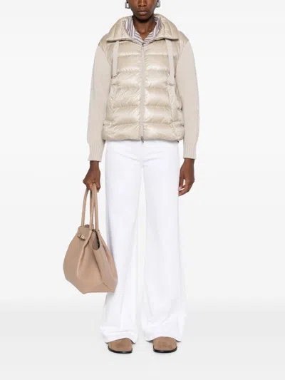 Herno Puffer Jackets Featuring Drawstring Accents In White