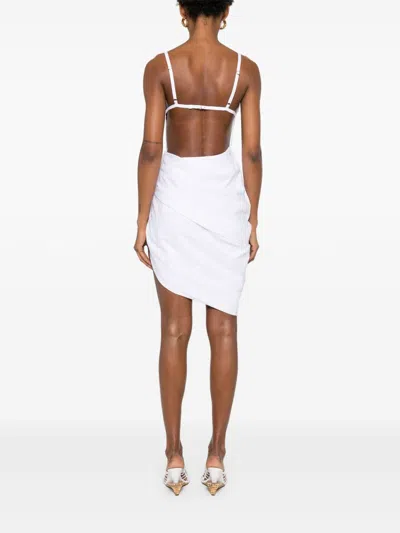 Jacquemus La Robe Saudade Draped Dress In White