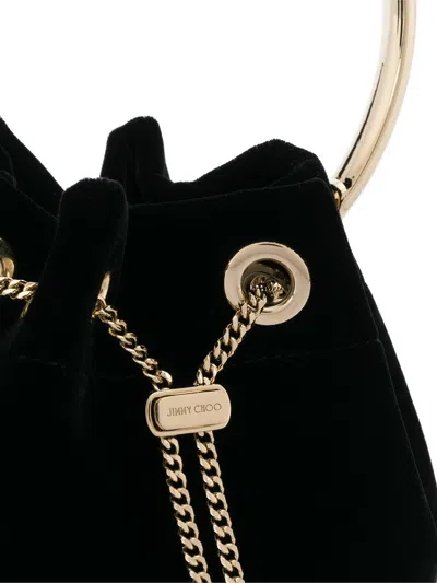 Jimmy Choo Round Handle Shoulder Bag Tassel In Black