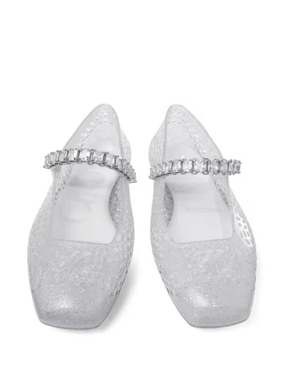 Jimmy Choo The Jelly Transparent Ballet Flats With Crystals Women