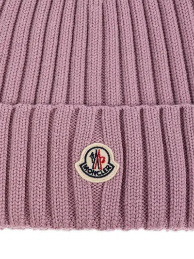 Moncler Pink Logo Beanie Hat