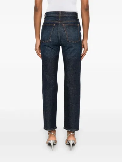 Khaite Kerrie Mid Rise Straight Jeans In Blue