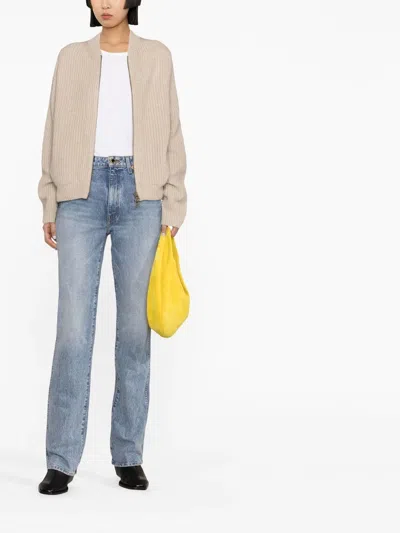 Khaite Martin Distressed Rigid High-rise Straight-leg Jeans In Blue