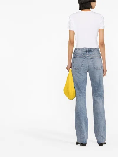 Khaite Martin Distressed Rigid High-rise Straight-leg Jeans In Blue